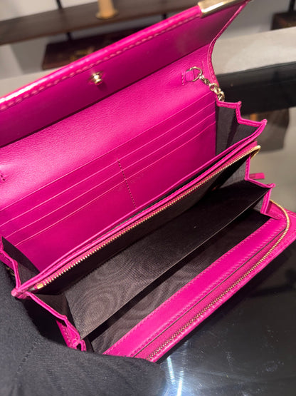 Gucci Microguccissima Pink Leather Wallet on Chain