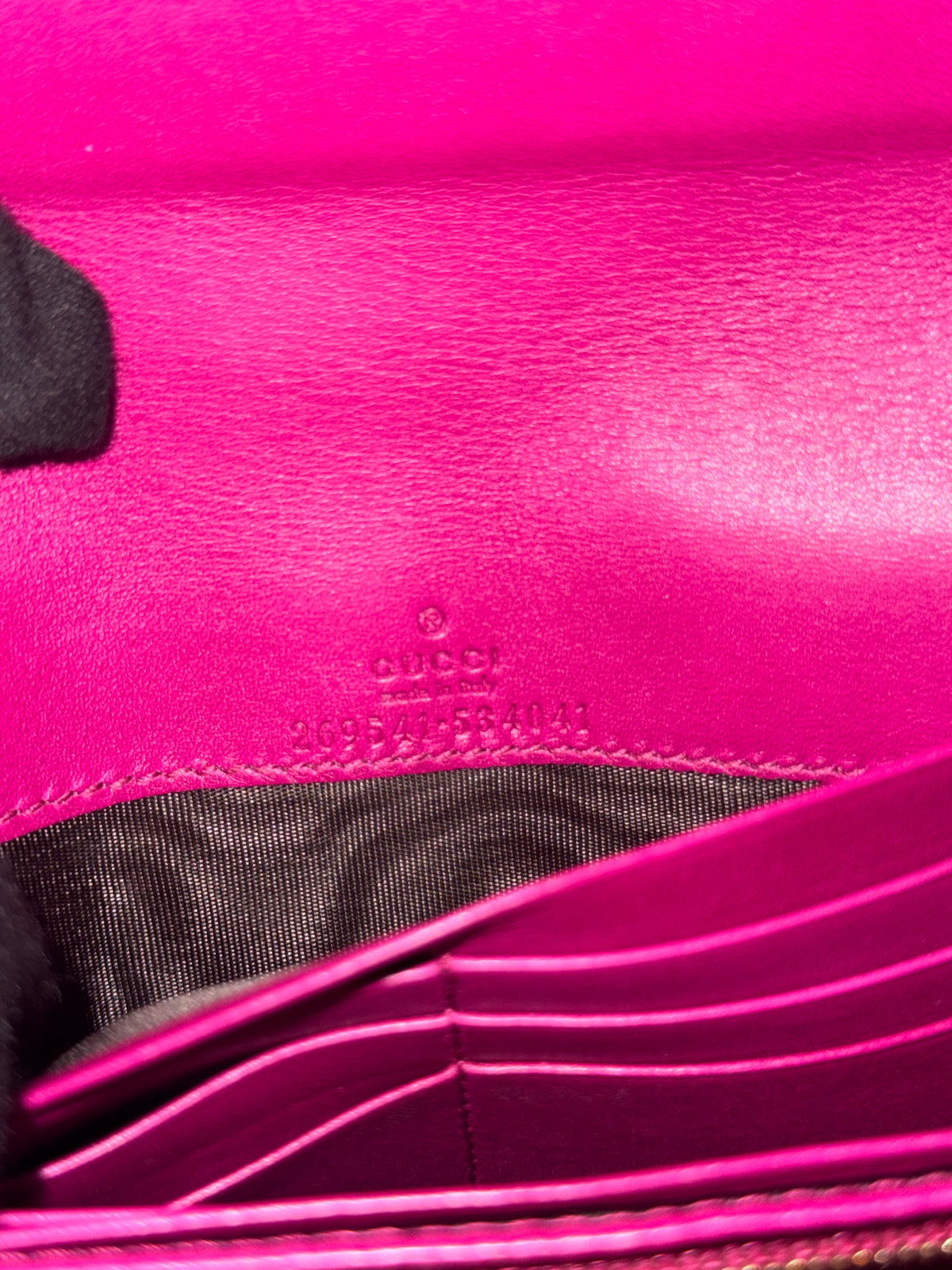 Gucci Microguccissima Pink Leather Wallet on Chain