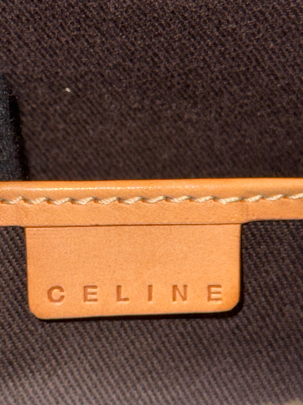 Vintage Celine Macadam Tote Bag Beige Canvas