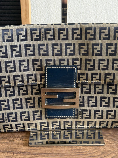 FENDI ZUCCHINO MAMA BAGUETTE NAVY BLUE