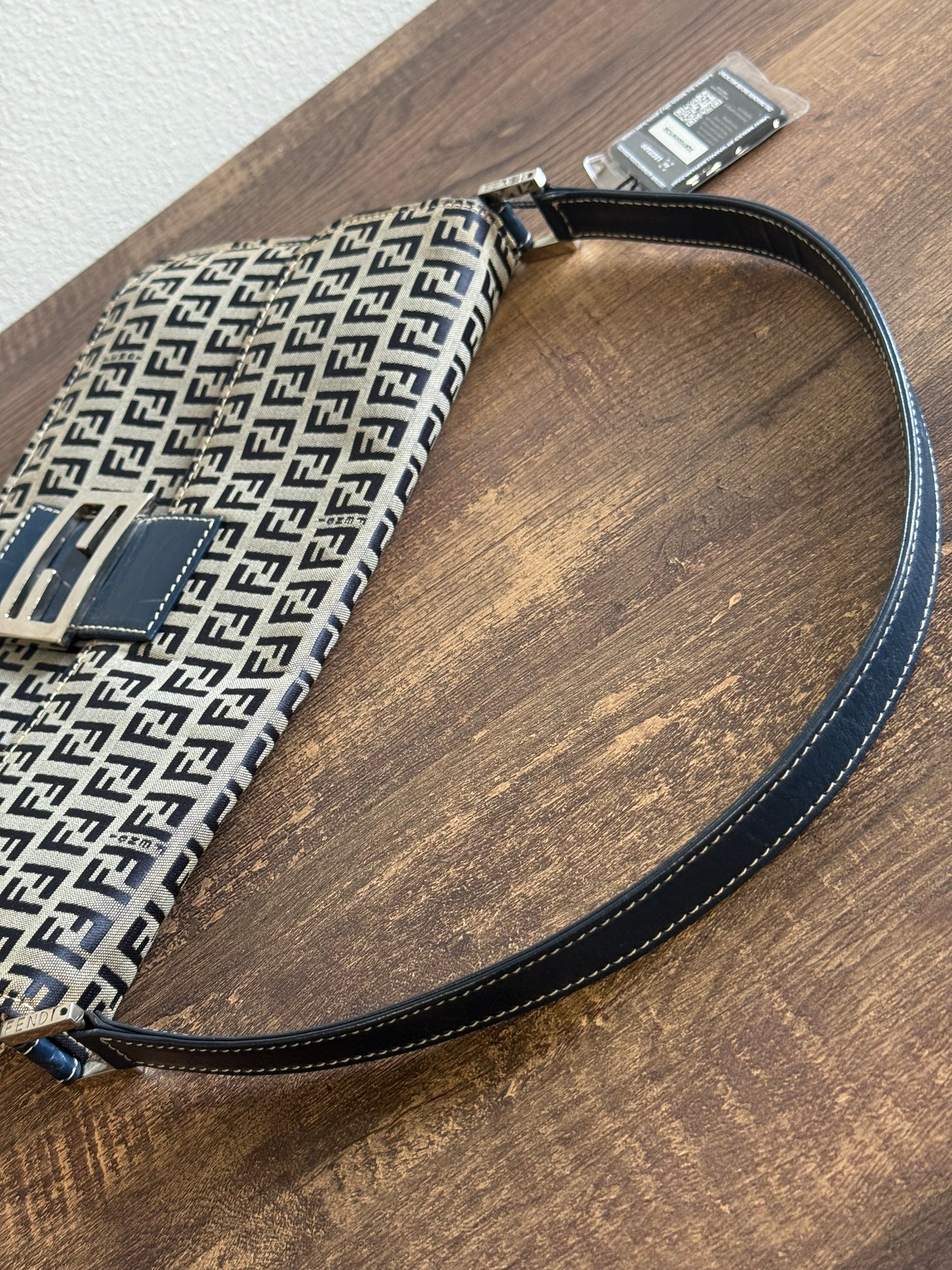 FENDI ZUCCHINO MAMA BAGUETTE NAVY BLUE
