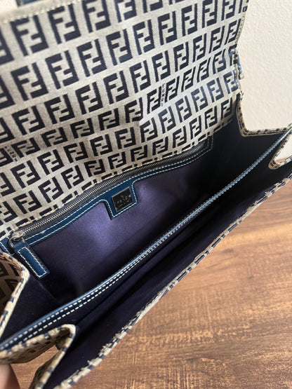 FENDI ZUCCHINO MAMA BAGUETTE NAVY BLUE