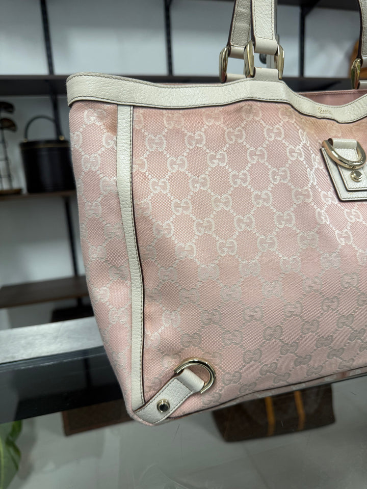 Abbey Tote Bag 141472 in Pink GG Jacquard