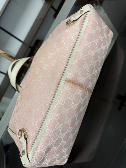 Gucci Abbey Tote Bag 141472 in Pink GG Jacquard