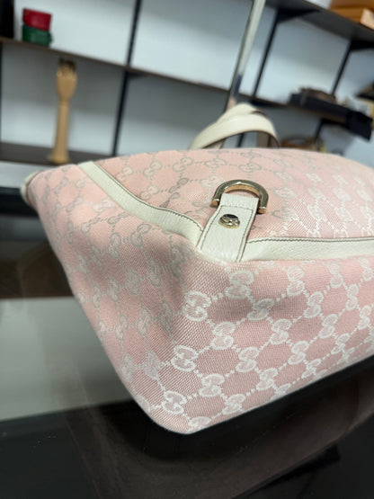 Gucci Abbey Tote Bag 141472 in Pink GG Jacquard