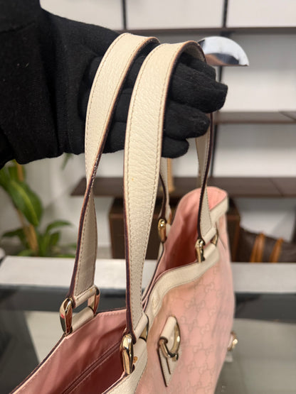 Gucci Abbey Tote Bag 141472 in Pink GG Jacquard