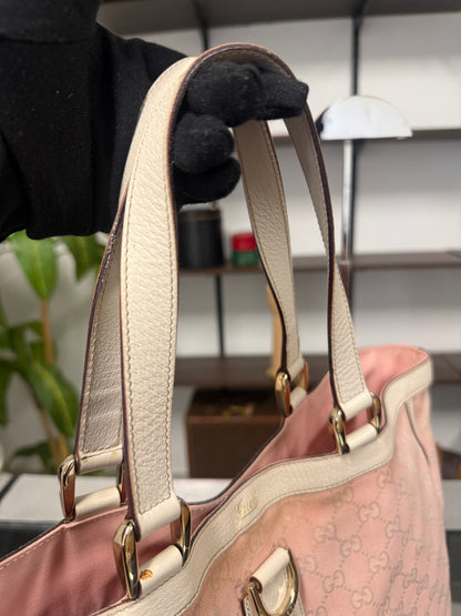 Gucci Abbey Tote Bag 141472 in Pink GG Jacquard