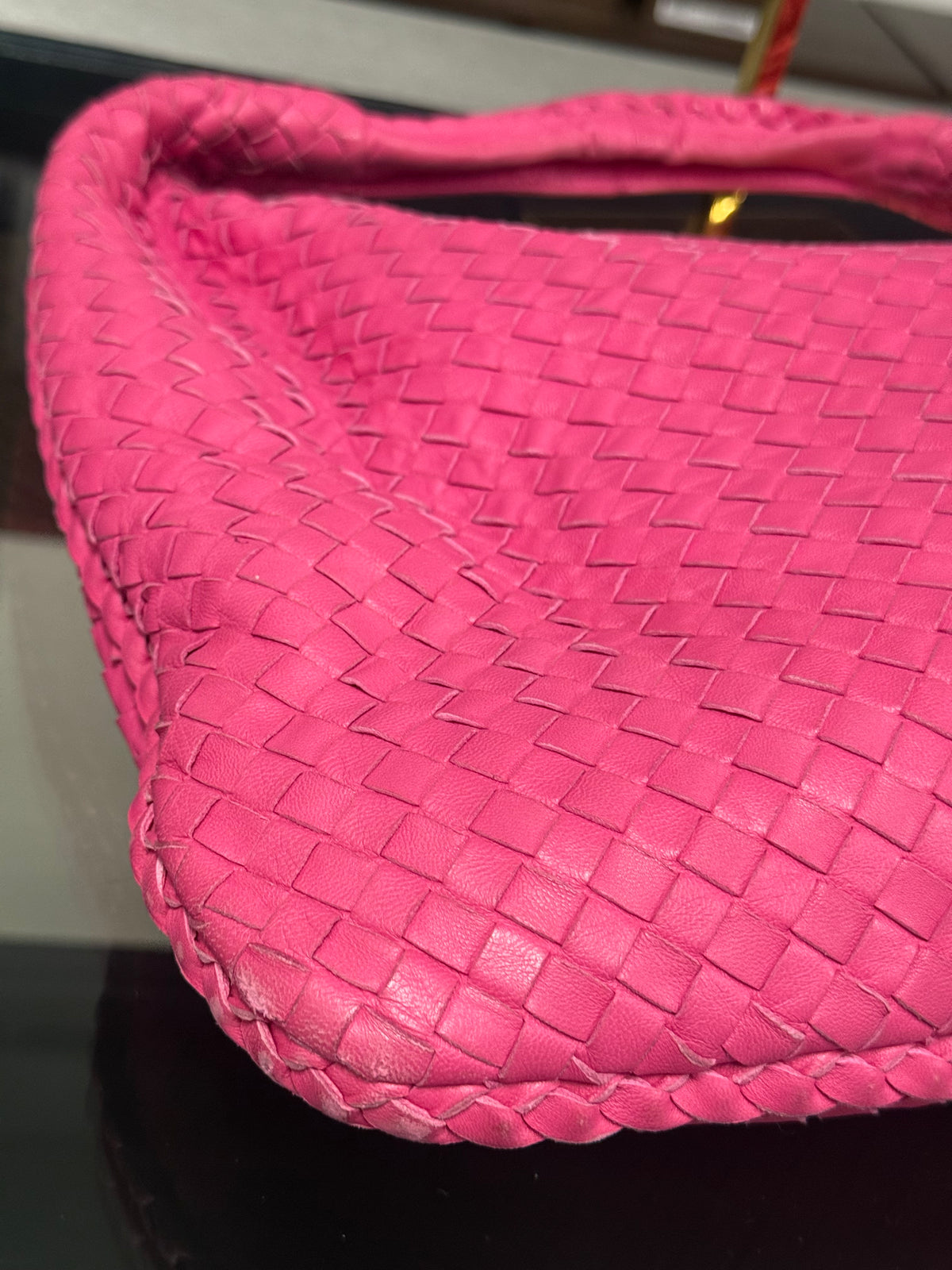 Intrecciato Medium Hobo Pink Shoulder Bag