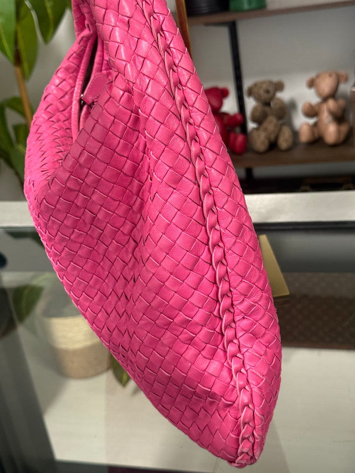 Intrecciato Hobo Pink Shoulder Bag