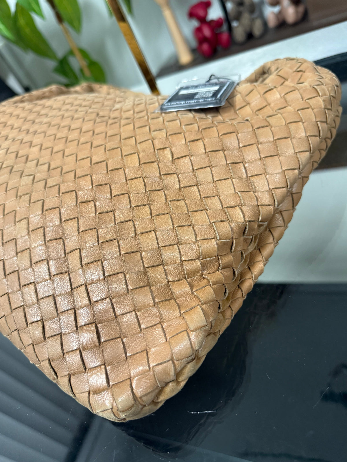 Intrecciato Medium Hobo Shoulder Bag Brown Nappa Leather