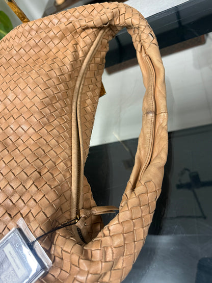 Intrecciato Medium Hobo Shoulder Bag Brown Nappa Leather