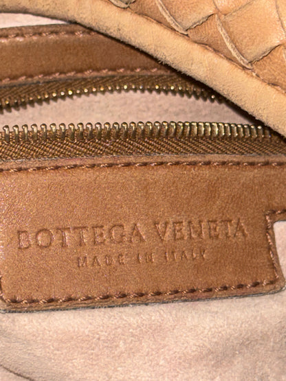 Intrecciato Medium Hobo Shoulder Bag Brown Nappa Leather