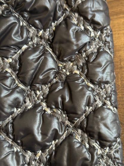 CHANEL Nylon Quilted Tweed Stitch Bubble Tote Black SHW