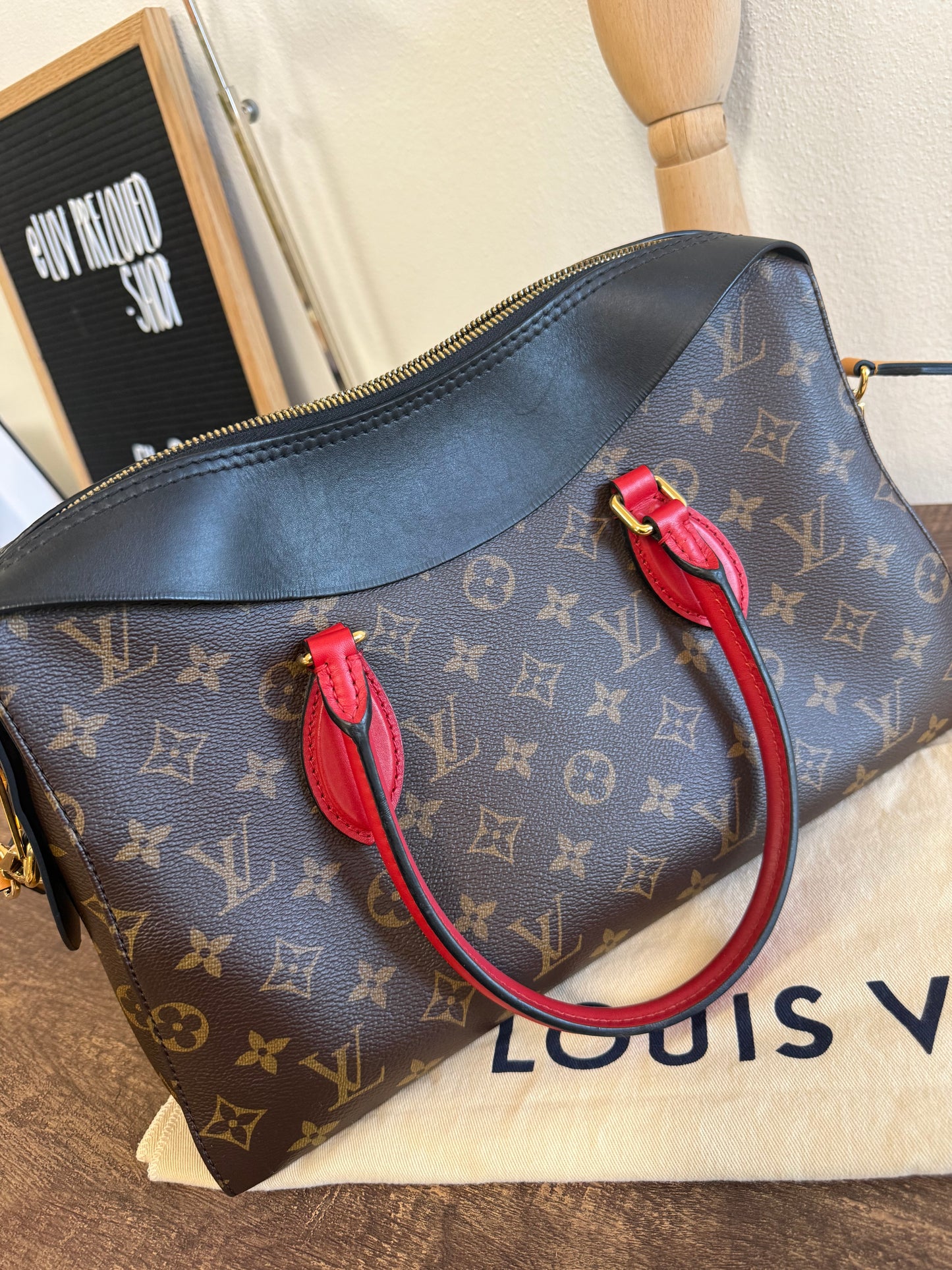 Louis Vuitton Tuileries NM Monogram Canvas and Tricolor Leather Bag
