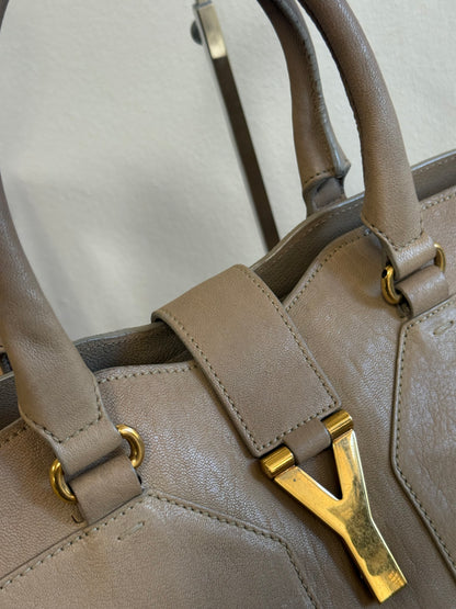 Yves Saint Laurent Taupe Leather Large Cabas ChYc Bag