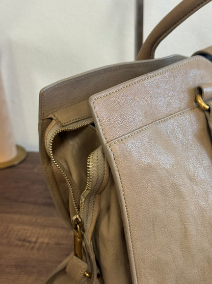Yves Saint Laurent Taupe Leather Large Cabas ChYc Bag