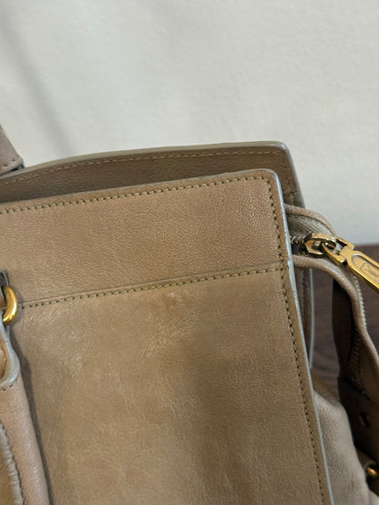 Yves Saint Laurent Taupe Leather Large Cabas ChYc Bag