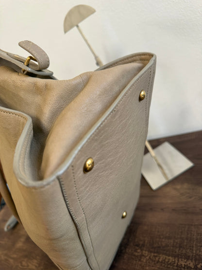 Yves Saint Laurent Taupe Leather Large Cabas ChYc Bag