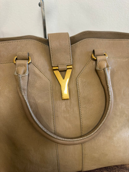 Yves Saint Laurent Taupe Leather Large Cabas ChYc Bag