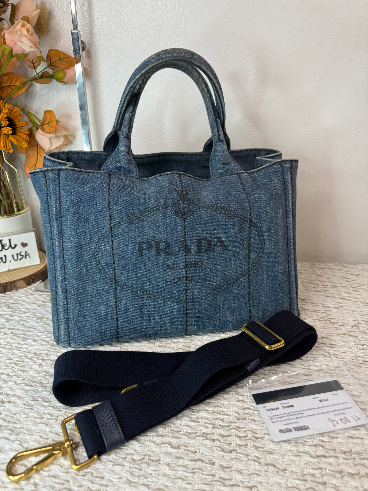 Logo Canapa Avio Denim Tote Bag