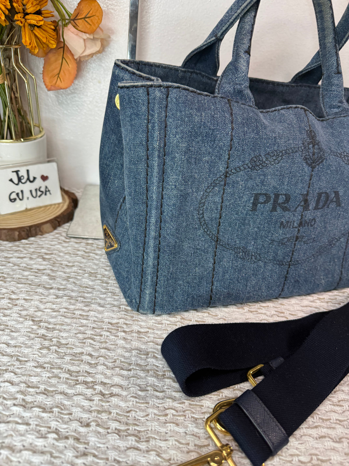 Logo Canapa Avio Denim Tote Bag
