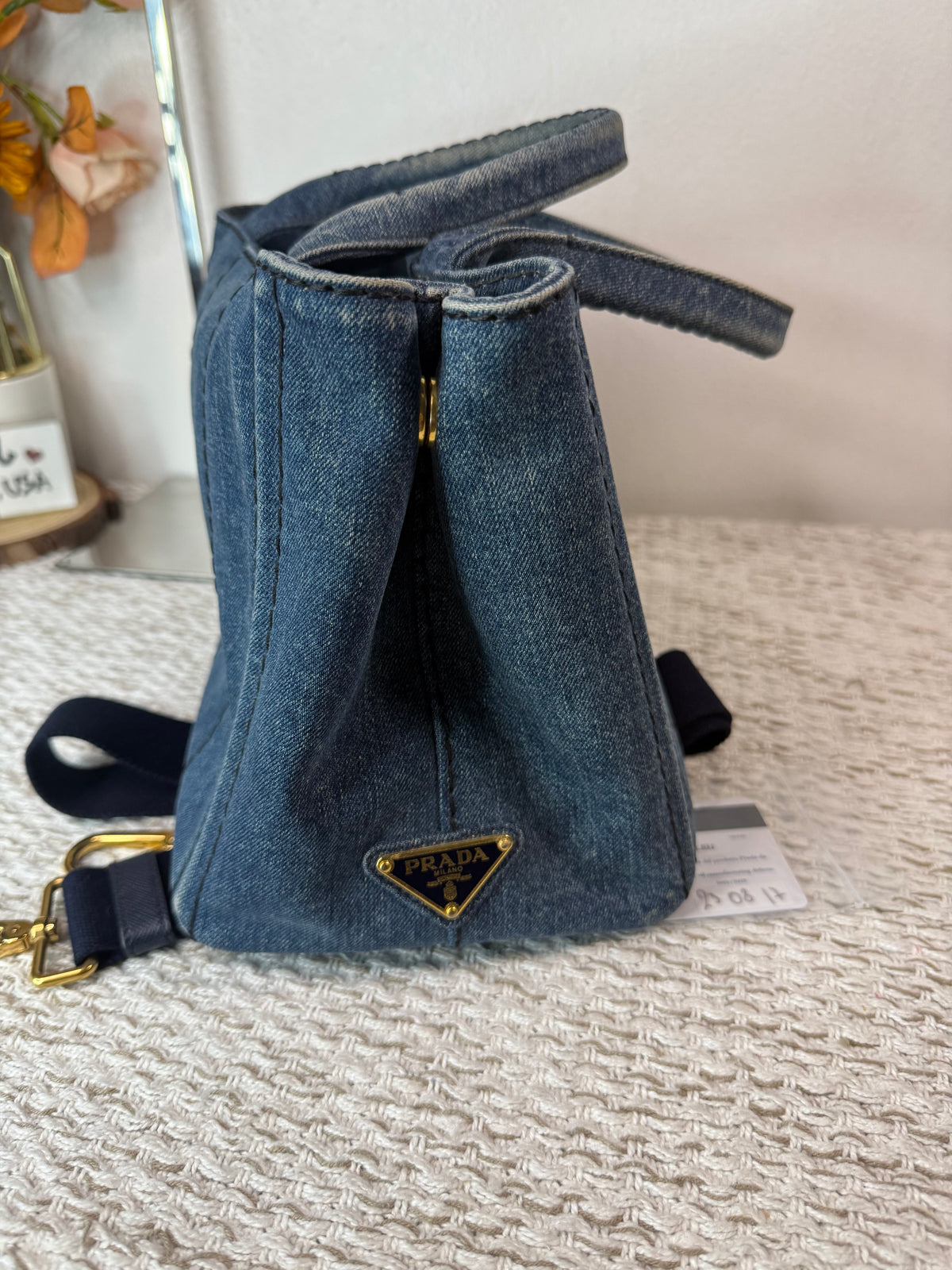 Logo Canapa Avio Denim Tote Bag