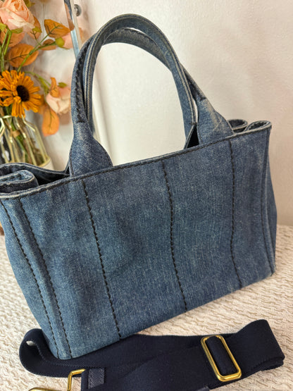 Logo Canapa Avio Denim Tote Bag