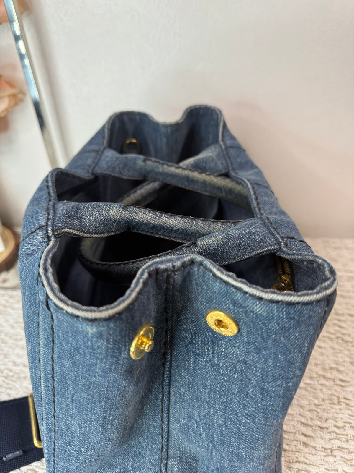 Logo Canapa Avio Denim Tote Bag