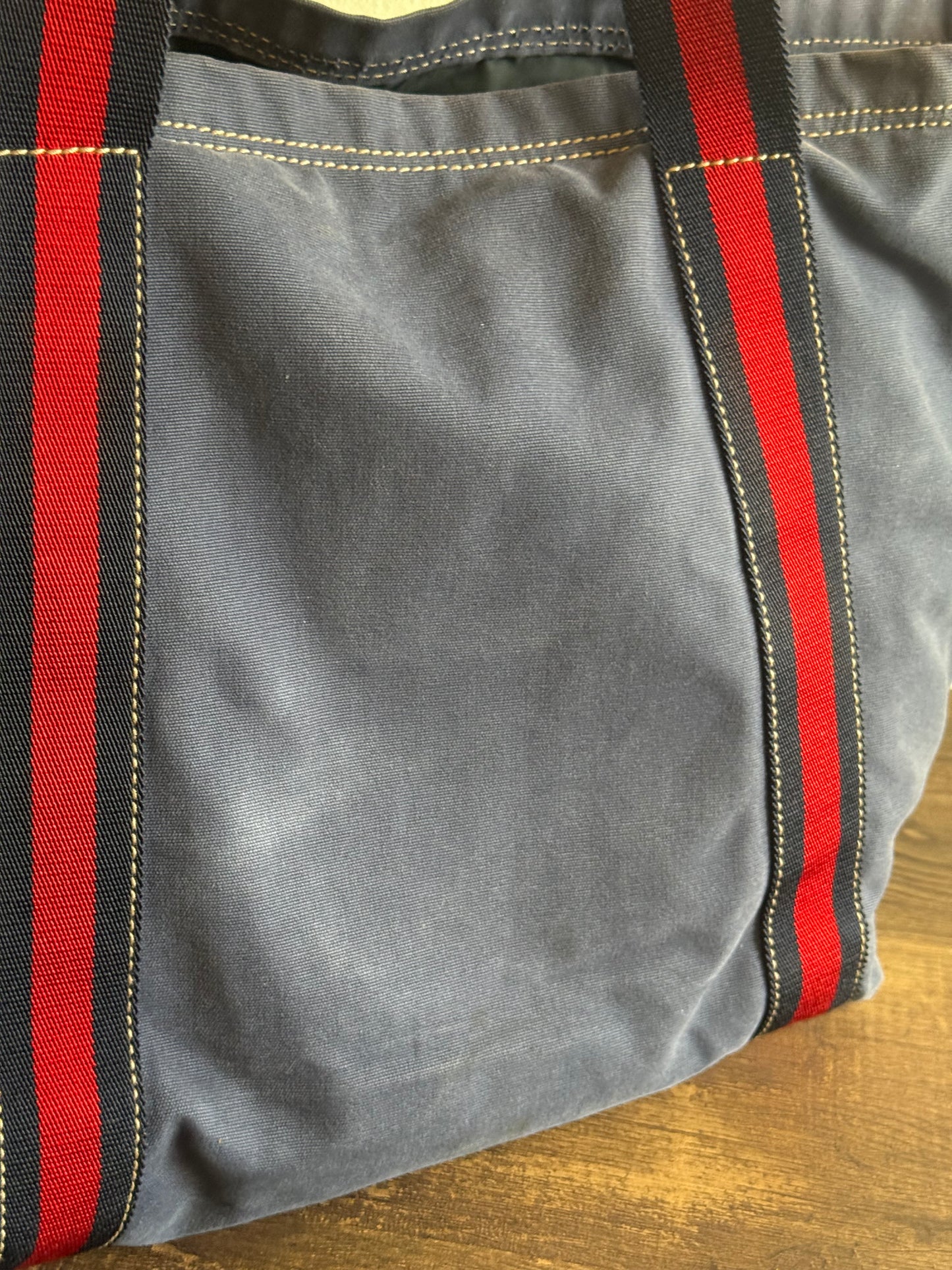 GUCCI BLUE CANVAS LOGO LARGE TOTE BAG