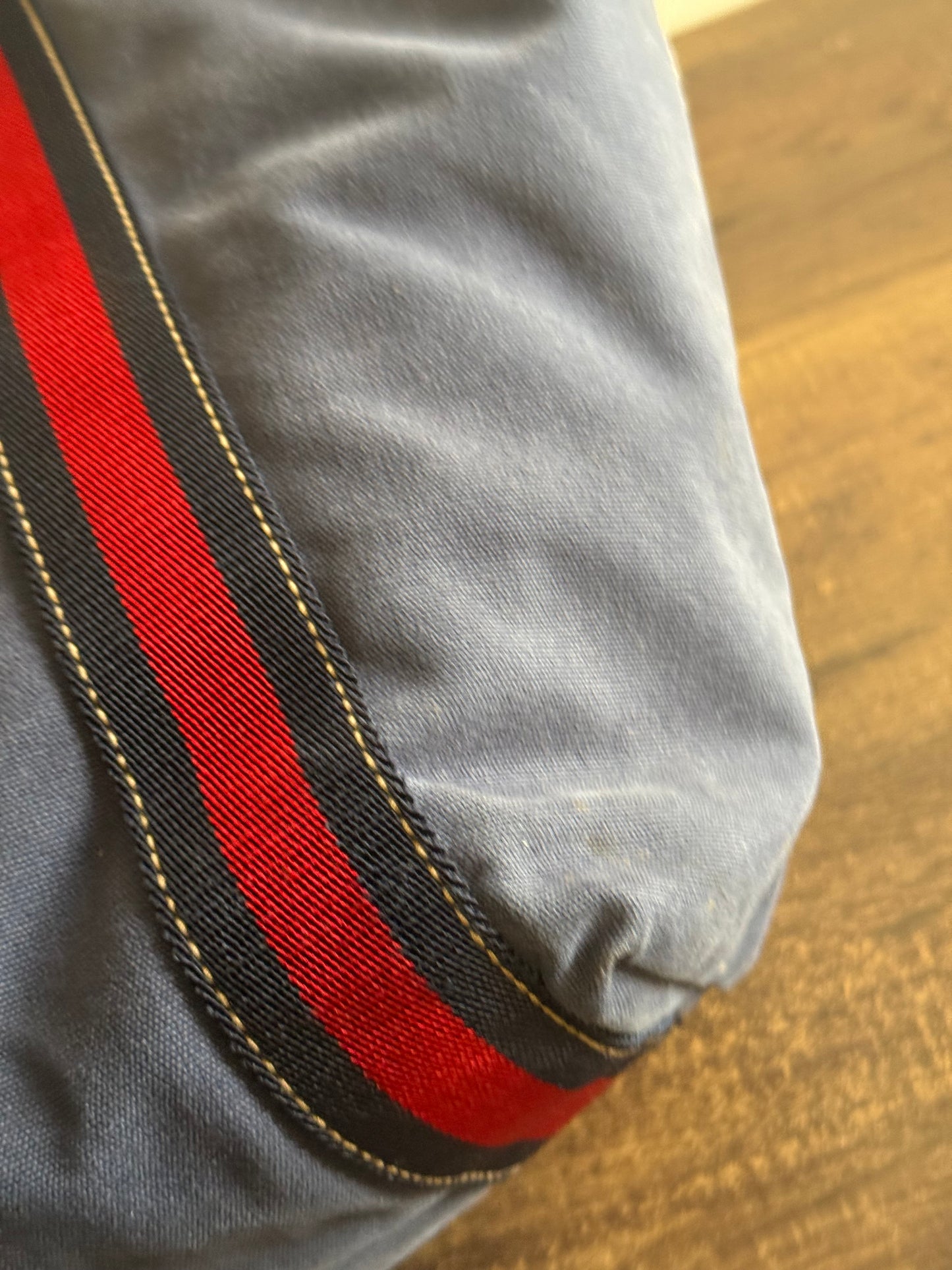 GUCCI BLUE CANVAS LOGO LARGE TOTE BAG