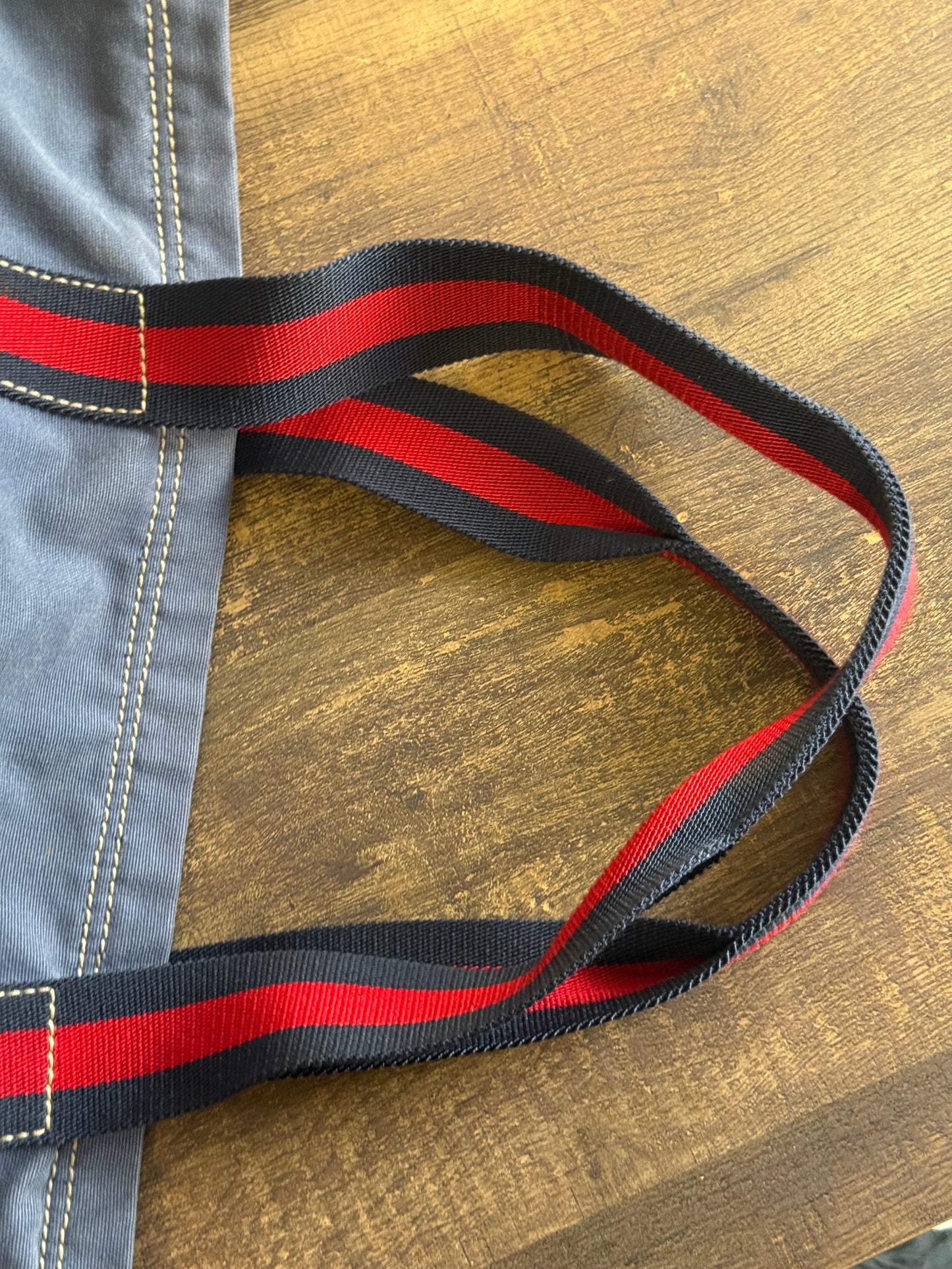 GUCCI BLUE CANVAS LOGO LARGE TOTE BAG