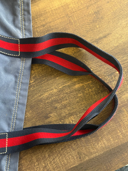 GUCCI BLUE CANVAS LOGO LARGE TOTE BAG