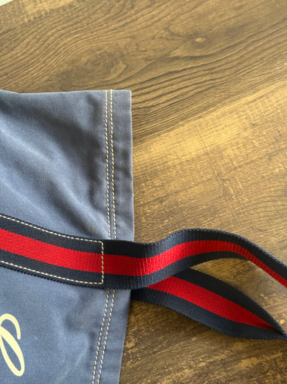 GUCCI BLUE CANVAS LOGO LARGE TOTE BAG