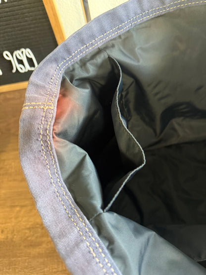 GUCCI BLUE CANVAS LOGO LARGE TOTE BAG