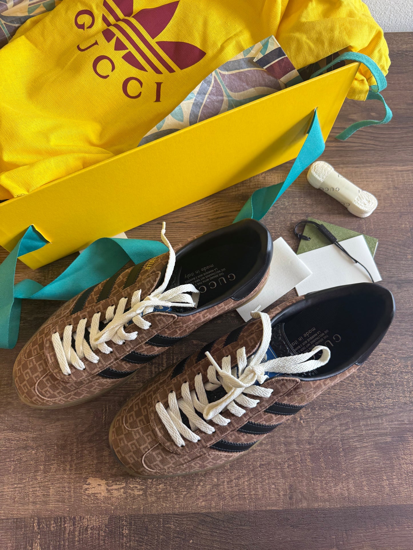 GUCCI x ADIDAS GAZELLE BROWN MEN'S SIZE 8