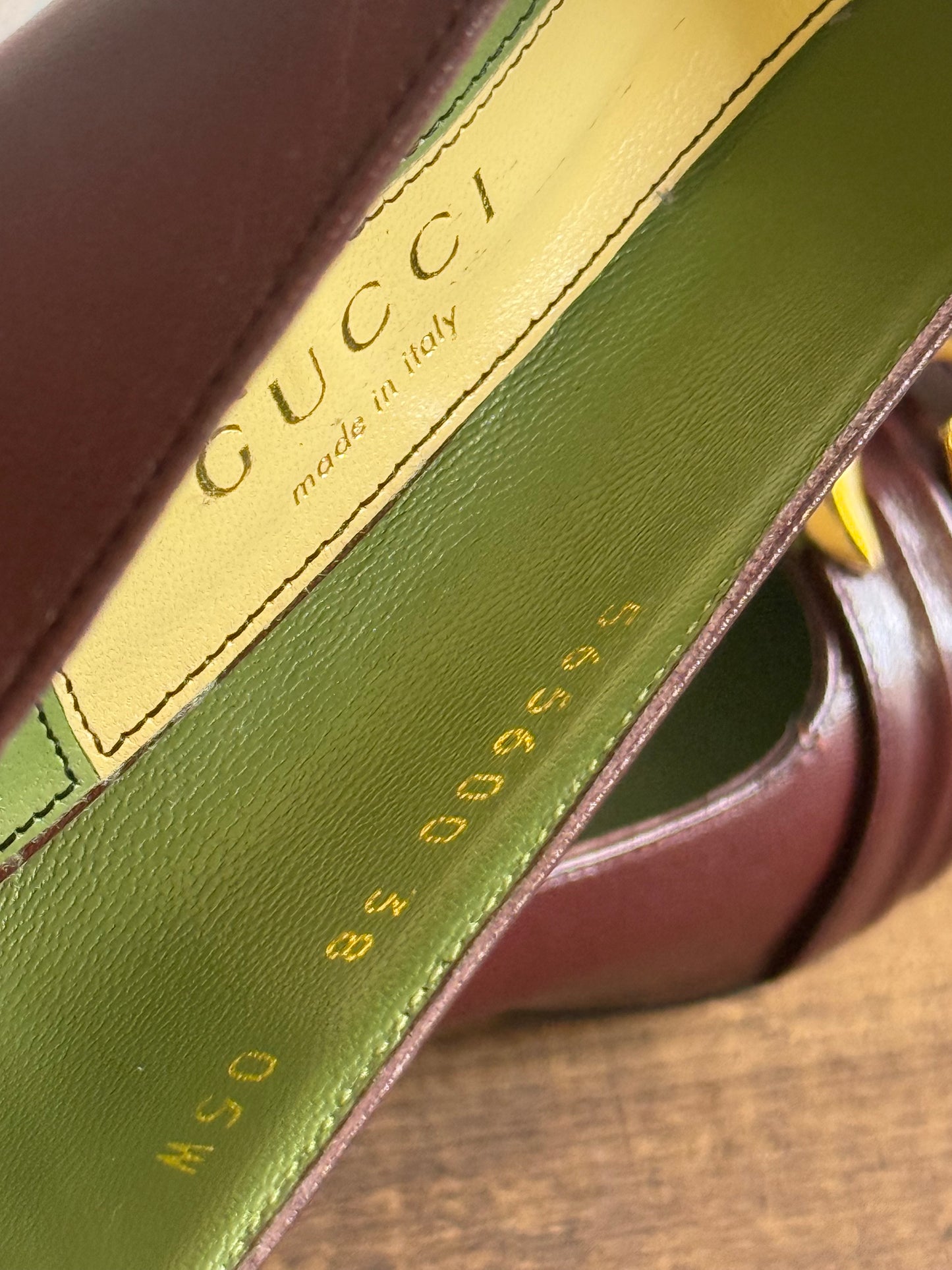 GUCCI Malaga Red Half-Moon Pumps Size 38