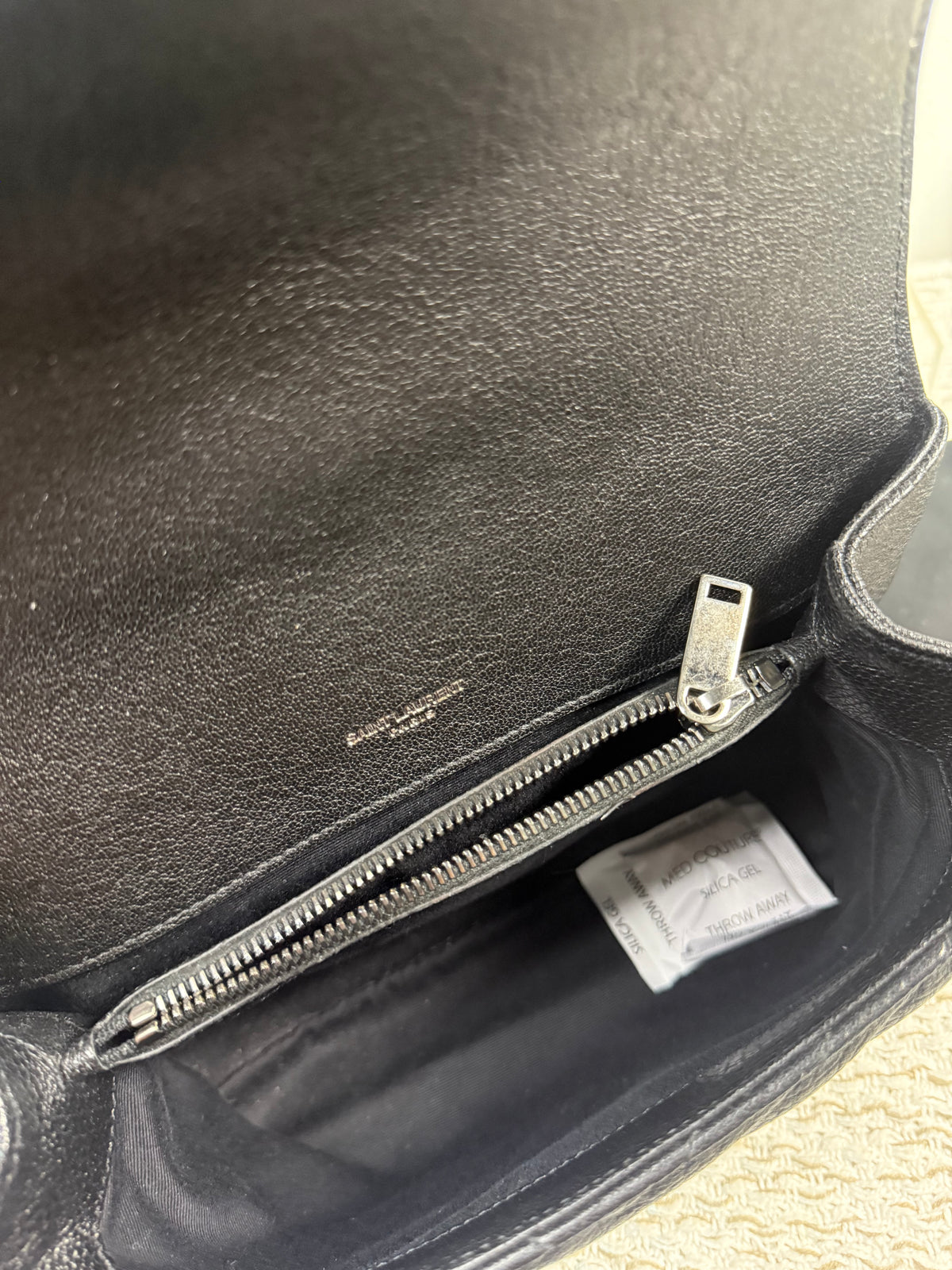 BLACK QUILTED LEATHER MEDIUM COLLEGE BAG in Monogram