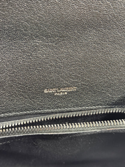 BLACK QUILTED LEATHER MEDIUM COLLEGE BAG in Monogram