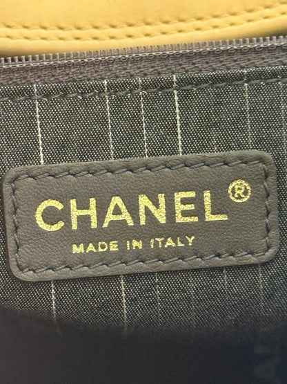 CHANEL Portobello Distressed Leather Tote Black Beige Flap