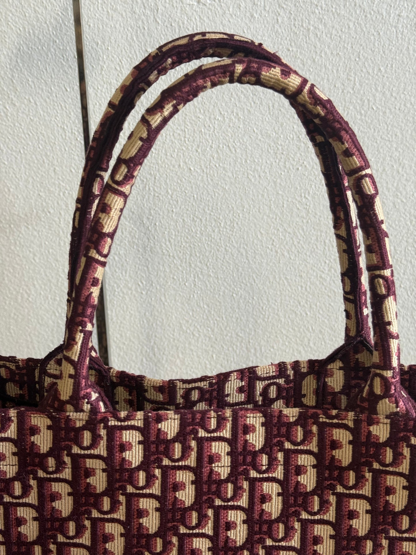 Christian Dior Burgundy Oblique Canvas Large Book Tote Bag