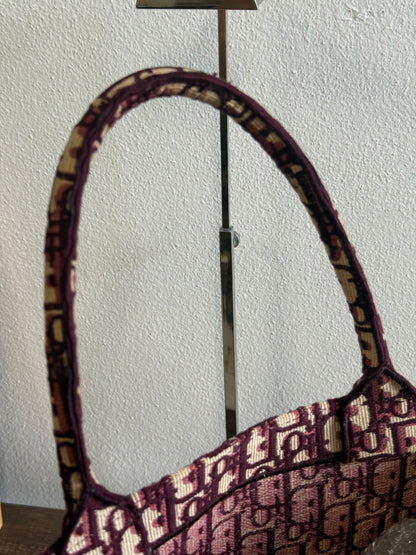 Christian Dior Burgundy Oblique Canvas Large Book Tote Bag