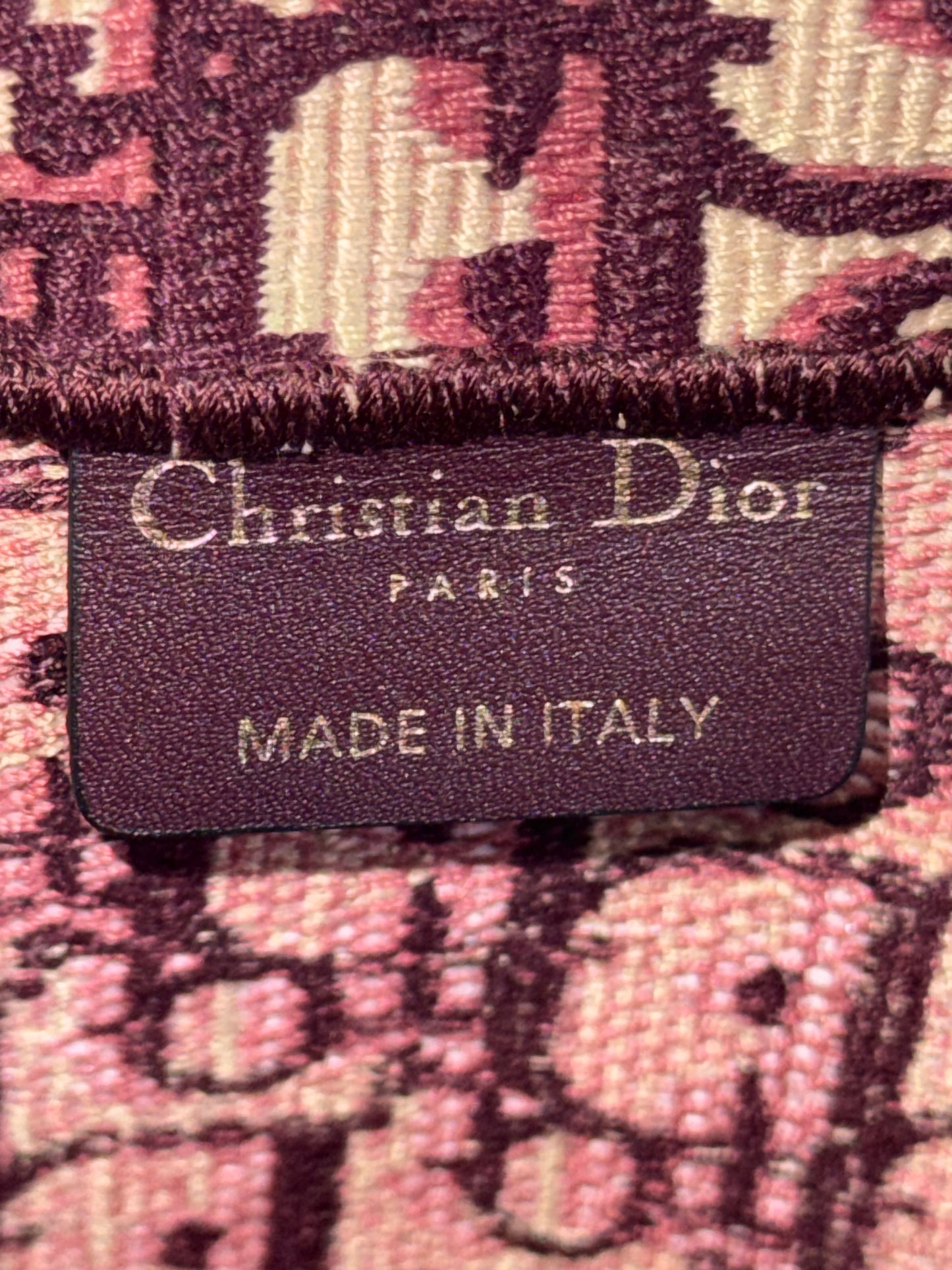 Christian Dior Burgundy Oblique Canvas Large Book Tote Bag