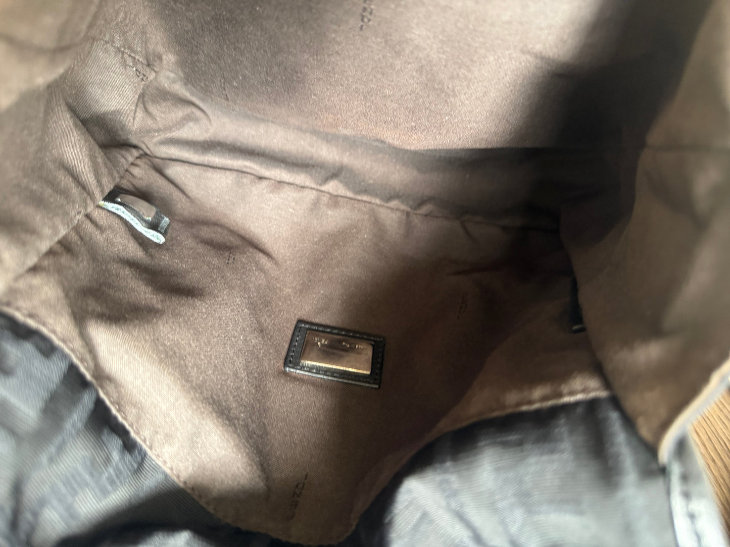 FENDI ZUCCA MESSENGER BAG BLACK CANVAS