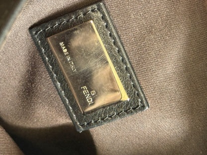 FENDI ZUCCA MESSENGER BAG BLACK CANVAS