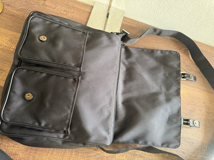 FENDI Designer Black Fabric Shoulder Bag Leather Bag