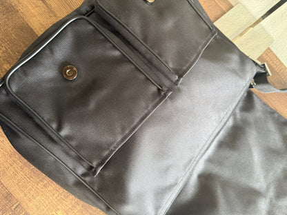 FENDI Designer Black Fabric Shoulder Bag Leather Bag