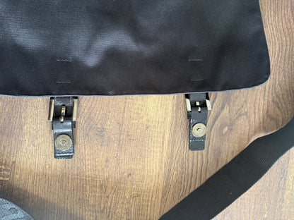 FENDI Designer Black Fabric Shoulder Bag Leather Bag