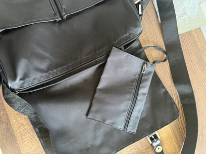 FENDI Designer Black Fabric Shoulder Bag Leather Bag