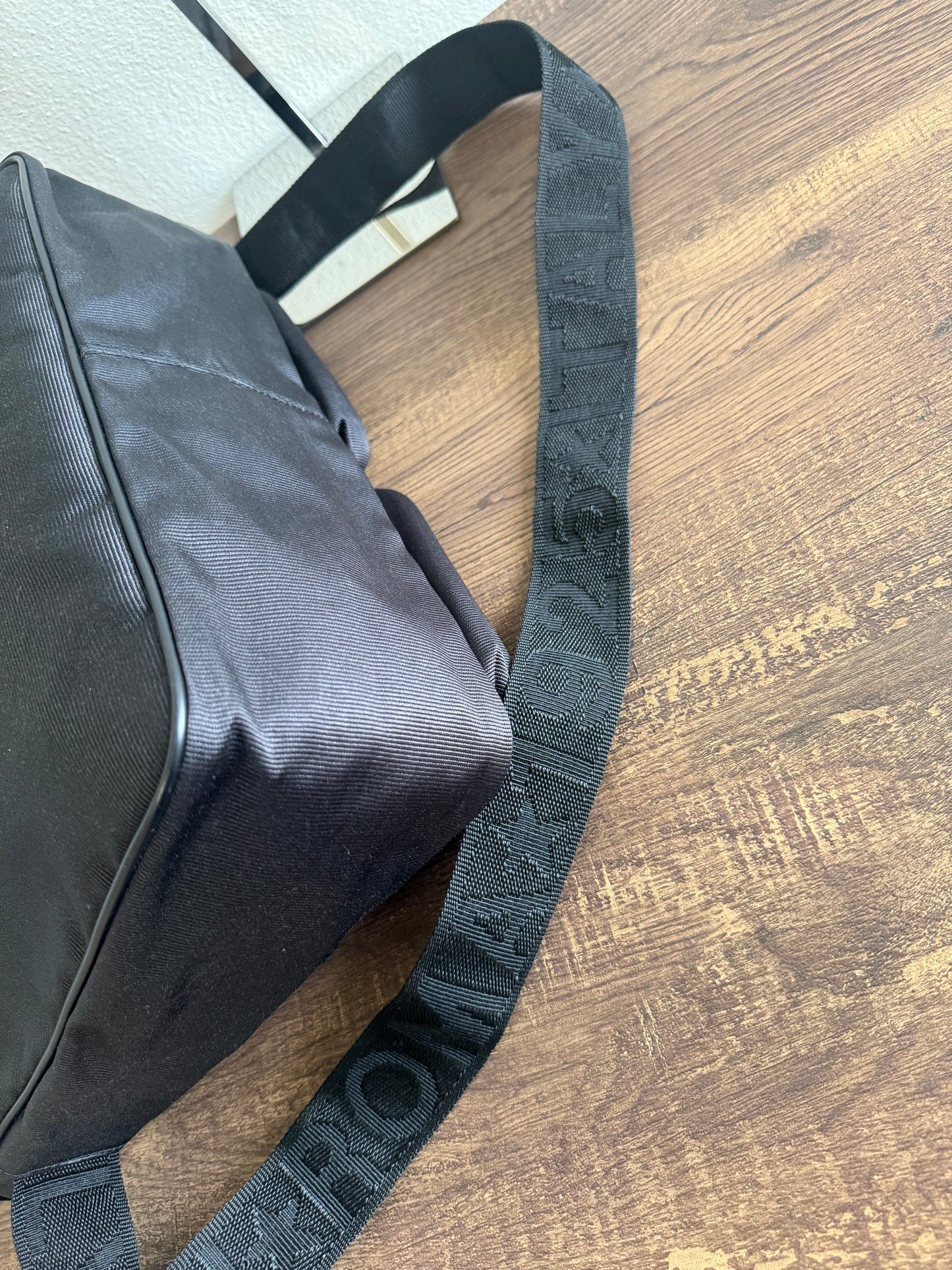 FENDI Designer Black Fabric Shoulder Bag Leather Bag