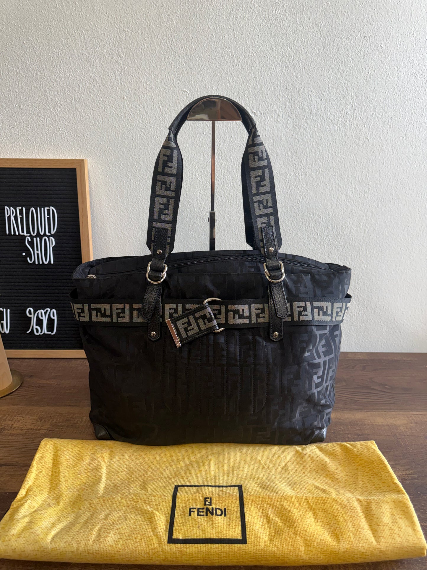 Fendi Nylon Zucca Shoulder Bag